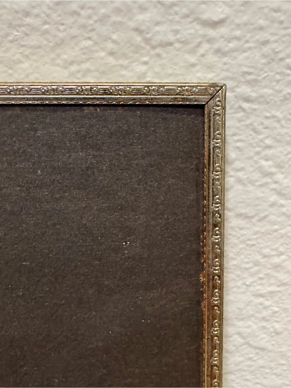 Vintage Brass 8x10 Picture Frame with Beaded Edge Detail & Floral Etched Design